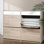 Shoe Cabinet Shoes Storage Rack Organiser Wooden Shelf Drawer 36 Pairs