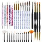31Pcs Nail Art Brushes, Nail Art Tool Set, Dotting Tools, Dust Brush, Striping B