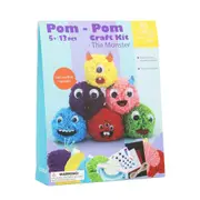 13pc Tookyland Kids Pom-Pom DIY Monster Art/Craft Kit Activity Fun Play Toy 5+