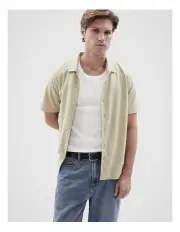 [Unison] Slub Button Thru Shirt in Pistachio