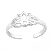 Silver Lotus Adjustable Toe Ring