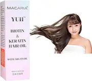 YUII Biotin Keratin, Argan Oil of Penetrating Hair Oil Treatment, Moisturizing & Strengthening Silky Oil for All Hair Types, Paraben-Sulfated-Surfactants Free