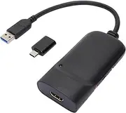 USB3.0 to High Definition Multimedia Interface 2K Adapter, Dual Monitor Adapte, USB 3.0 to HDMI Adapter with Pluggable Audio Output Microphone Input for 2 Screen HD Display