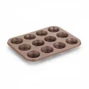 Korkmaz Brown Non-Stick Granite Muffin Pan & Cupcake Pan with 12 Cups