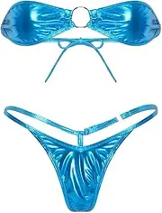 [GRRKDFQ] Women's Bustiers & Corsets Strapless Bra with G-String Thong Swimsuits
