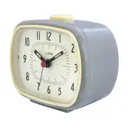 Leni Slate Grey Analogue Retro Glow in the Dark Alarm Clock Home/Room Decor