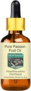 Devprayag Pure Passion Fruit Oil (Passiflora edulis) with Glass Dropper Natural Therapeutic Grade Cold Pressed 5ml (0.16 oz)