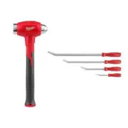Milwaukee Dead-Blow Hammer Smooth Comfort Grip Steel Head+Handle Hand Tool Red