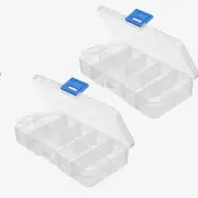 FlexiGrid Organizer: Adjustable 10-Compartment Storage Box for Jewelry, Beads, T