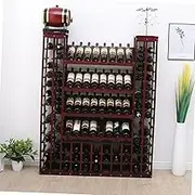 Wine rackFloor-Standing Wine Cooler - Wine Bottles Rack Solid Wood Display Cabinet - Sturdy and Durable Wine Decorative Rack for Bar/Living Room/Tavern (Black)