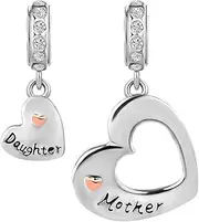 OutstandLong Heart Mother Daughter Grandma Dangle Charm for Pandora Bracelet