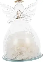 HOLIDYOYO Preserved Flower Ornament Decor Angels Floral Display Jar Flower Display Cover Flower Globe Cloche Container Flower Case Delicate Flower Ornament White Glass