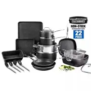 Granitestone 22-Piece Non-Stick Aluminum Cookware Set with Utensils 9093