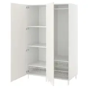 PLATSA wardrobe with 2 doors, white/Fonnes white, 120x57x191 cm