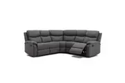 Foret 5 Seater Sofa Corner Lounge Recliner Footrest Bed Chaise Couch Fabric Grey Dark