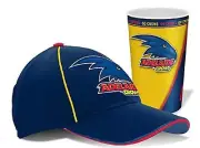 Adelaide Crows Official AFL Team Logo & Colours Cap & Lenticular Tumbler Pack