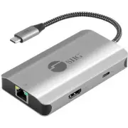 SIIG USB-C to HDMI with LAN Hub & PD 100W Adapter (juh30l11s1)