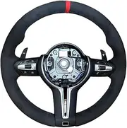 Leather Steering Wheel With Paddles Button Assembly Accessories Compatible With BMW 3/5 Series(5 Series)