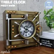 Clock Clock With Piggy Bank Table Industrial Antique Safe Vintage Interior Seta