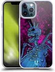 Head Case Designs Blue Gem Skull of Rock Gel Case [Military Grade Protection] Compatible with Apple iPhone 12 Pro Max