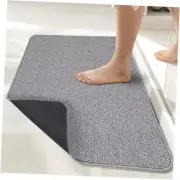 Bath Mat,Ultra Thin Bath Rugs,Rubber Bath Mats for 17''x27'' Grey