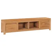 Solid Teak Wood TV Cabinet Entertainment Centre Stand Unit Sideboard vidaXL