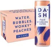 Dash Water Peach - 24 X Peach Flavoured Sparkling Spring Water - NO Sugar, NO...