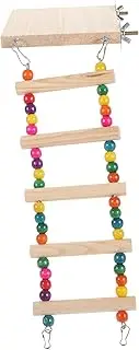 ROMISBABA Bird Toy Ladder Parrot Budgie Climbing Ladder Wooden Perch Toy Safe for Small Birds