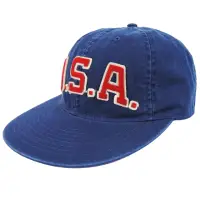 在飛比找momo購物網優惠-【RALPH LAUREN】字母USA棒球帽(深藍)
