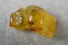 Exclusive Hand Carved Owl Baltic Amber Figurine w Insect GNAT