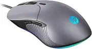 HP M280 M280 USB Wired Gaming Mouse with RGB with Adjustable DPI up to 2400, Optical Ergonomic Mouse with 4-Speed DPI, Grey