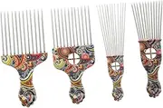 GANAZONO 4Pcs Wide Tooth Hair Pick Comb for Curly Hair and Styling Comfortable Afro Comb for Daily Use present for Men and Women Any Occasion
