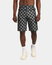 [XXIII] Xxiii Checker Board Denim Shorts Black - Size 32 32 Black