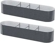 2X Green Fingers Garden Bed 320X80cm Planter Box Raised Container Galvanised
