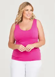[Taking Shape] Taking Shape Luna Base Cami Size 16 in Festival Pink - Plus Size Women's Basics Festival Pink