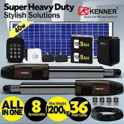 Kenner Farm 1200kg E Double Swing Gate Opener with 40w Full Solar 8 Accessories