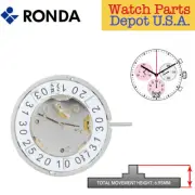 Ronda 5050.B Quartz Chronograph Movement, 3 Hands Date at 6, Multiple Variations