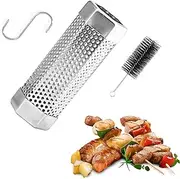 AGIgear Premium Pellet Smoker Tube,Stainless Steel BBQ Wood Pellet Tube Smoker,5 Hours of Billowing Smoke - Hot or Cold Smoking,Smoker Tube with Brush and Hook for All Grill, Smoker (black)