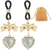 2 Pcs Nipple Jewelry Non Pierced Clamps Adjustable Breast Clamps Pendant Nipple Clips Nipple Rings Non Piercing For Women Sexy