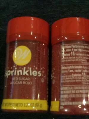 Set 2 Wilton Sprinkles Red Decorative Sanding Sugar Baking Valentine’s Hot Cocoa