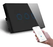 Smart Wi-Fi Black Triple Gang Light Switch