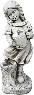 Statue Girl Watering Can Sculpture Figurine Ornament Feature Garden Decor 25X24X63cm