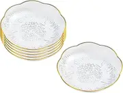 Set of 6 Clear Acrylic Salad Plates 6 Inch Dinner Dessert Plates, Round Appetizer Plates, Shallow Bowl Dishes for Restaurants - Ideal for Kitchen Pancakes, Steaks, Snacks, Fruits, Partie (6 pcs)