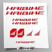 Sticker Set Compatible with Frame MTB Mountain Bike and Helmet | Decals Stickers for Bicycle Lettering Logos | Stickersland® - Haibik (Red Glossy)