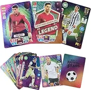 Football Stars Trading Cards Collection, 55 Cards Set, Gold Silver Black Editions, Soccer Legend (Colored)