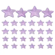 Sequin Star Iron on Patches, 28 Pcs Sew on Applique Patch, Purple