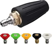 M MINGLE Turbo Nozzle for Pressure Washer, Rotating Nozzle and 5 Tips, 1/4 Inch Quick Connect, 3600 PSI, Orifice 3.0