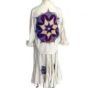 Alfredo’s Wife Skirt Set Womens Vintage Size Small Cream Elastic Bohemian New