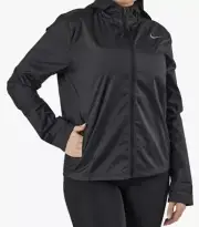 Size S - Nike Essential Women’s Running Jacket, Black/White Zip Up Hoodie