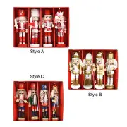 4Pcs Nutcracker Soldier Figurines Hanging Decor for Farmhouse Office Desktop